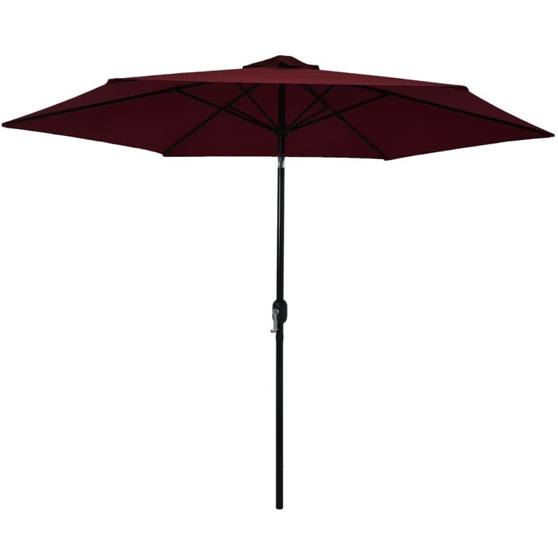Parasol d'exterieur avec mat metallique Bordeaux 300 cm