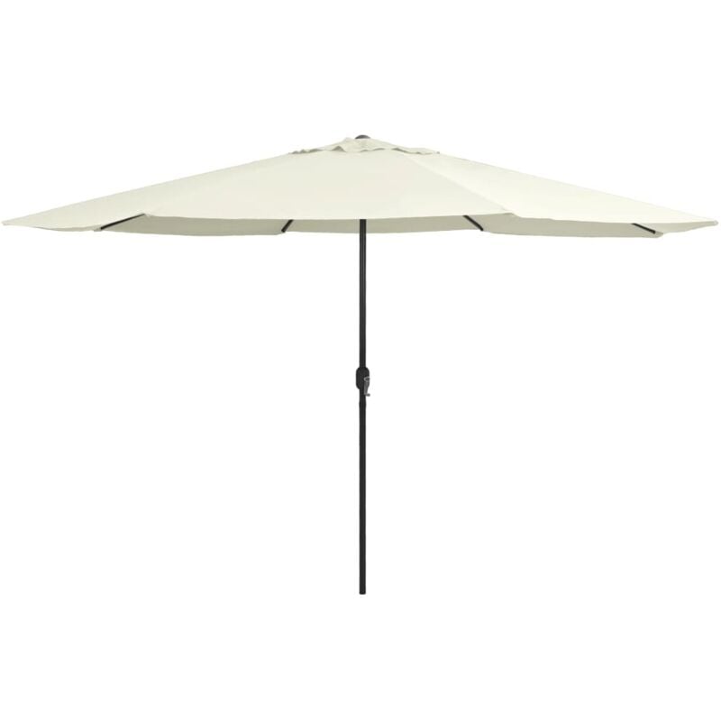 Parasol d'extérieur avec mât, Parasol jardin, Parasol de balcon en métal 400 cm Blanc sable CON68176 design in
