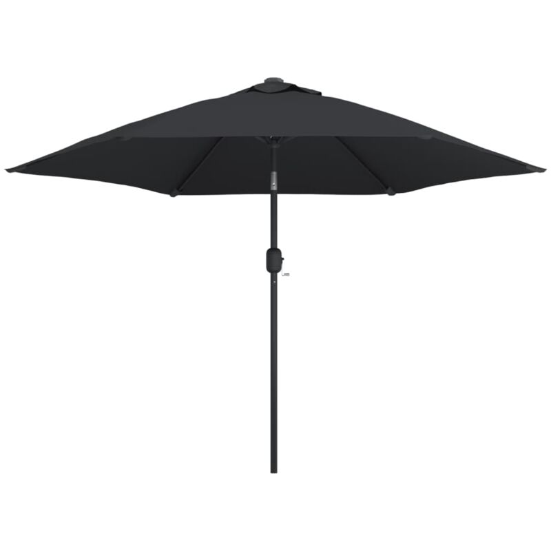 Parasol d'extérieur avec poteau en métal 300 cm Noir