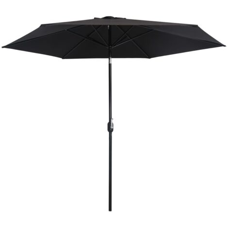 Parasol d'extérieur avec poteau en métal 300 cm Noir