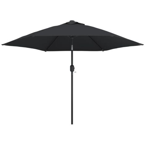 Parasol d'extérieur avec poteau en métal 300 cm noir