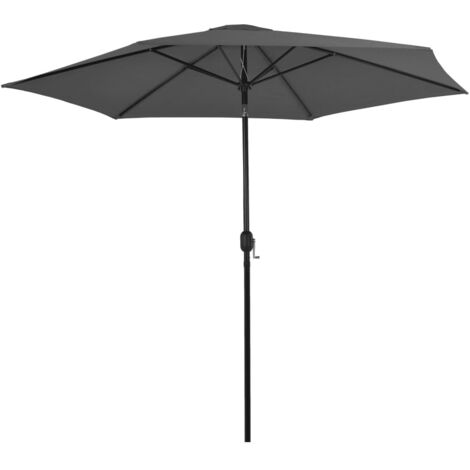 Parasol d'extérieur avec poteau en métal 300cm Anthracite