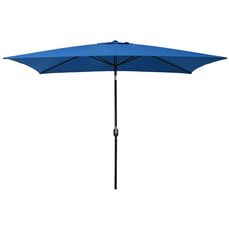 Parasol d'extérieur avec poteau en métal 300x200 Azuré