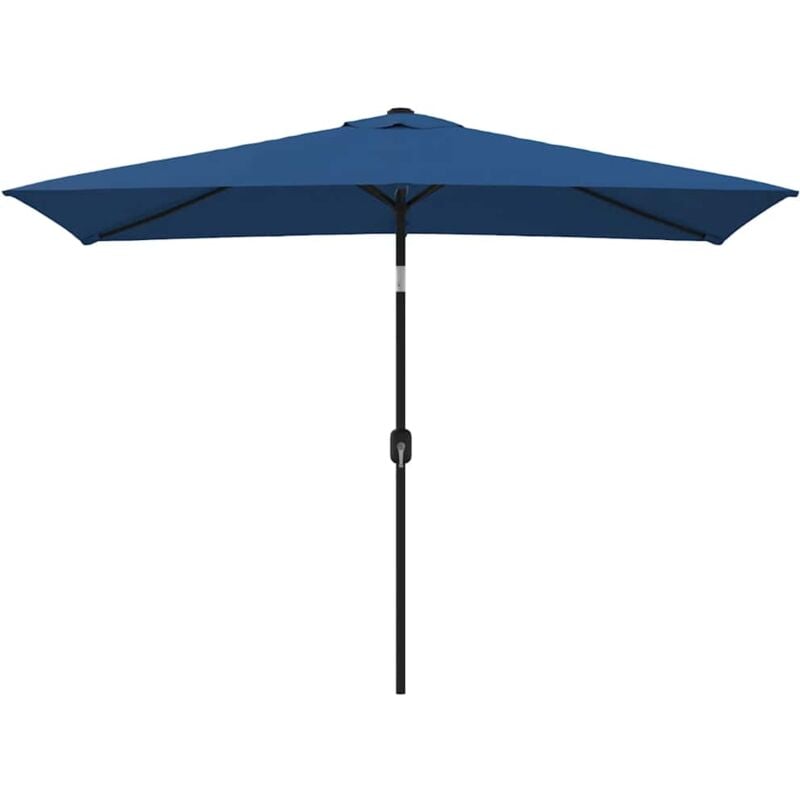 Parasol d'extérieur avec poteau en métal 300x200 cm Azuré