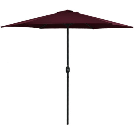 Parasol d'extérieur et mât en aluminium 270x246 cm Bordeaux