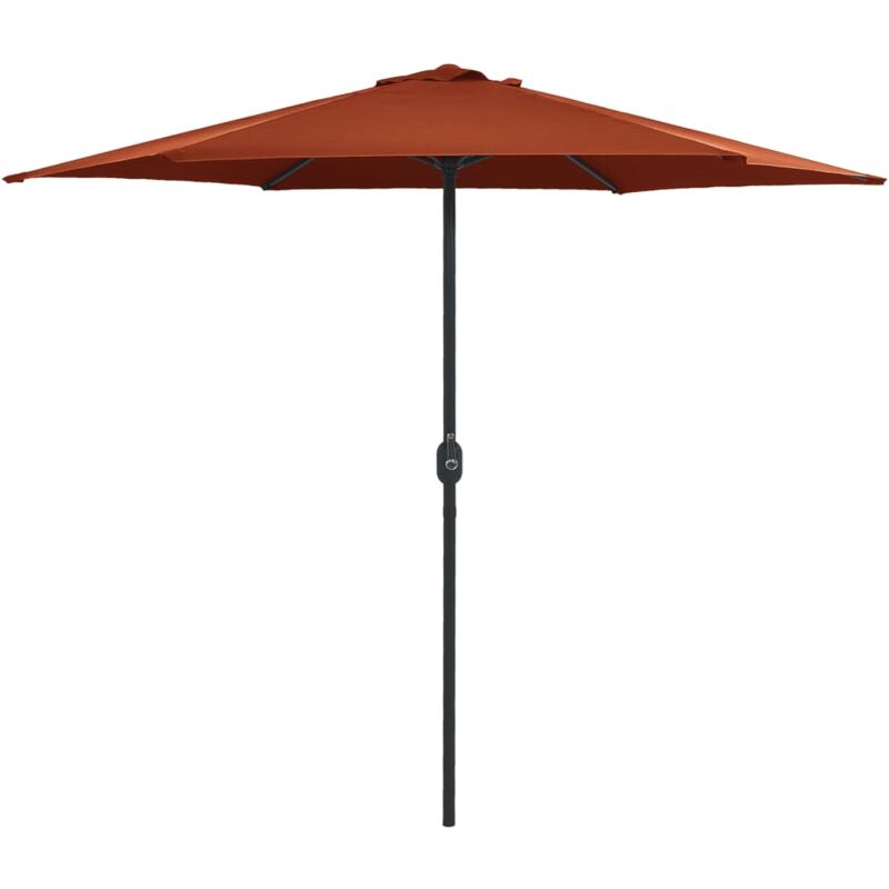 Parasol de jardin et mât en aluminium 270x246 cm Terre cuite vidaXL