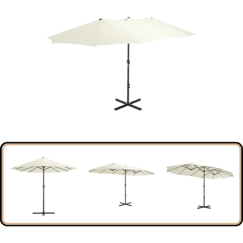 Vidaxl - Parasol d'extérieur et poteau en aluminium 460x270 cm sable - Parasol - Parasol De Jardin - Parasol Exterieure - Parasol Beige - Parasol