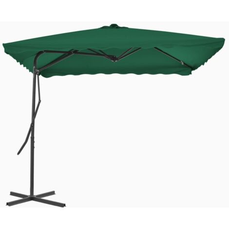 Parasol d'extérieur-Parasol de jardin avec mât en acier 250x250 cm vert 368920