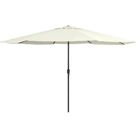 Parasol d'extérieur - Parasol de Jardin Parasol de balcon avec mât en métal 400 cm Blanc sable BV994682 - BonneVie