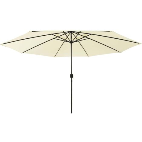 Parasol d'extérieur - Parasol d'extérieur Style Moderne - Protection Solaire - avec LED et mât en métal 400 cm Sable Chic-239824
