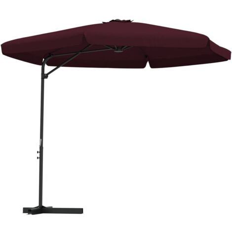 Parasol d'extérieur, Parasol pour Balcon Jardin Plage Terrasse, avec mât en acier 300 cm Rouge bordeaux OIB2667E