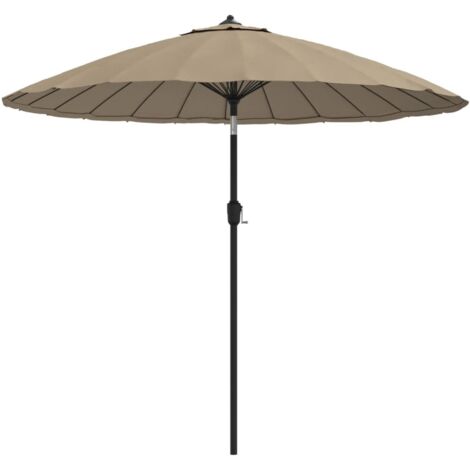 Parasol d'extérieur, Parasol pour Balcon Jardin Plage Terrasse, avec mât en aluminium 270 cm Taupe OIB1273E