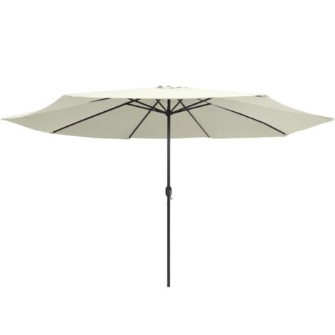 Parasol d'extérieur, Parasol pour Balcon Jardin Plage Terrasse, avec mât en métal 400 cm Blanc sable OIB4782E