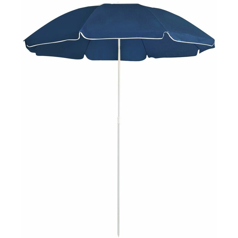 Parasol d'extérieur avec mât en acier Bleu 180 cm