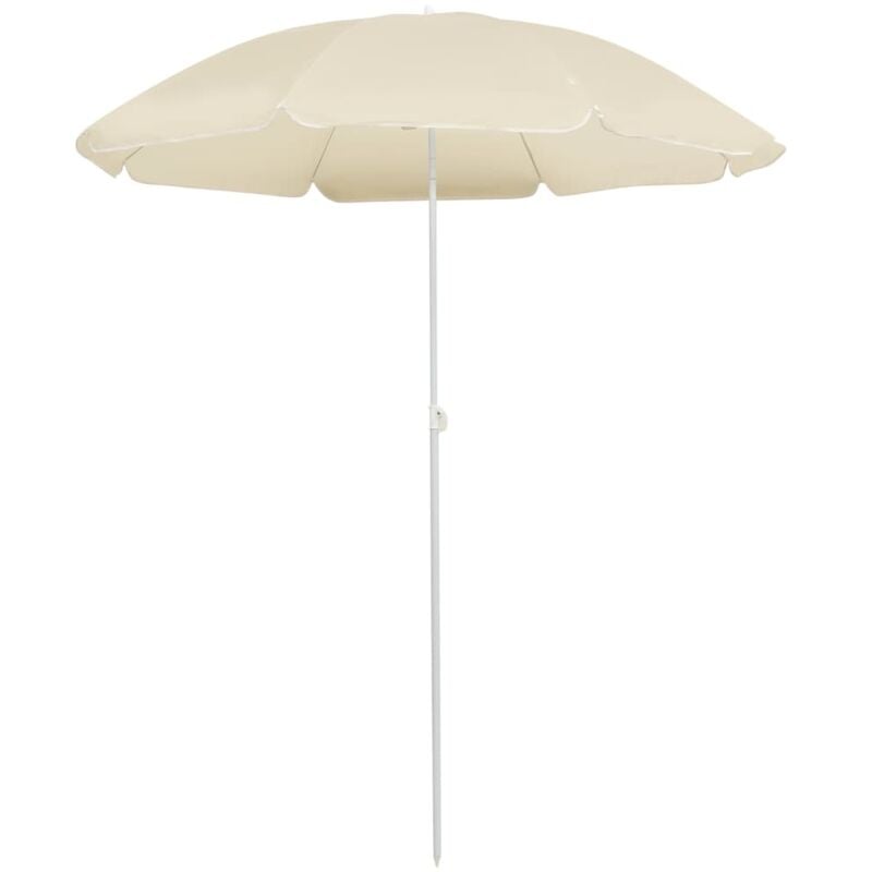 Parasol d'extérieur avec mât en acier Sable 180 cm - Beige
