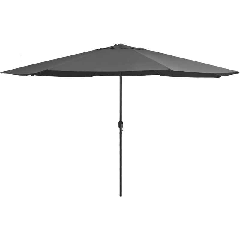 Parasol d'extérieur avec mât en métal 400 cm anthracite