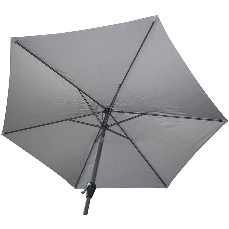 Parasol Dia2.7M Polyester 180G / M2 2.4M Hauteur, Gris