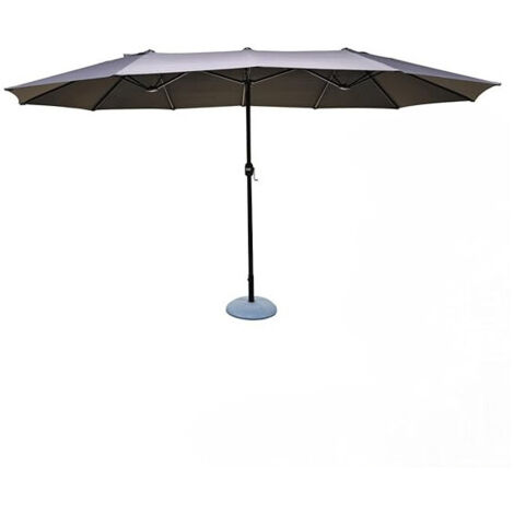 Parasol double 446x264 cm en tissu gris anthracite