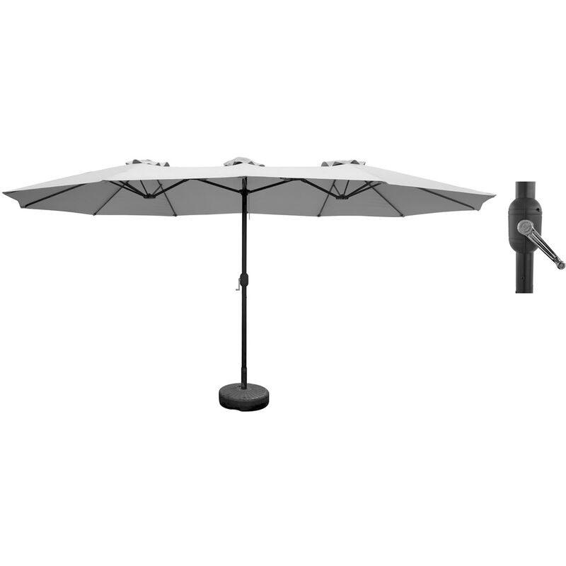 Garden Deluxe Collection - Double Gardino Garden Aluminium Umbrella 460x270xh240 cm Alu Twin Gray