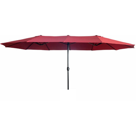 Parasol double de jardin TILIA en rouge, Poids 12,3 kg Dimensions L460 x l270 x H245 cm