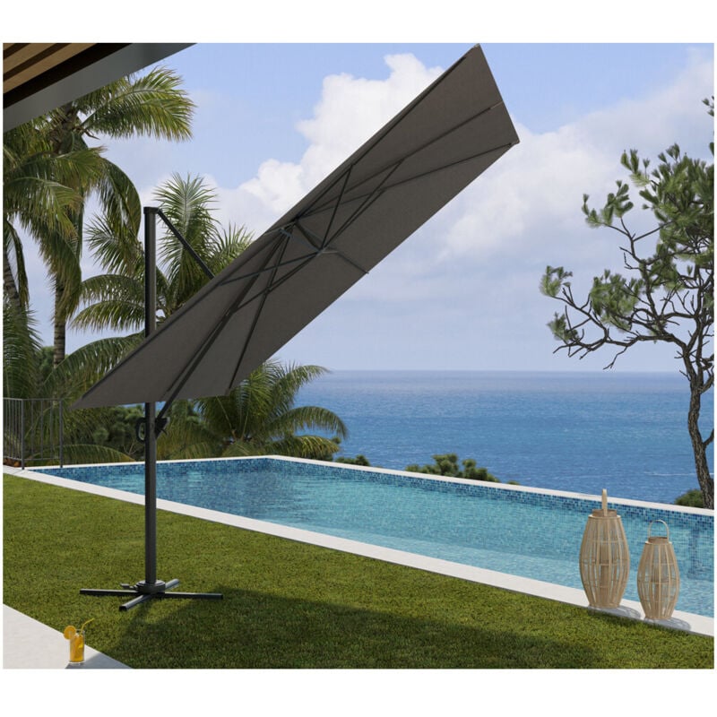Sunking - Parasol déporté 3x3m - Gris Anthracite