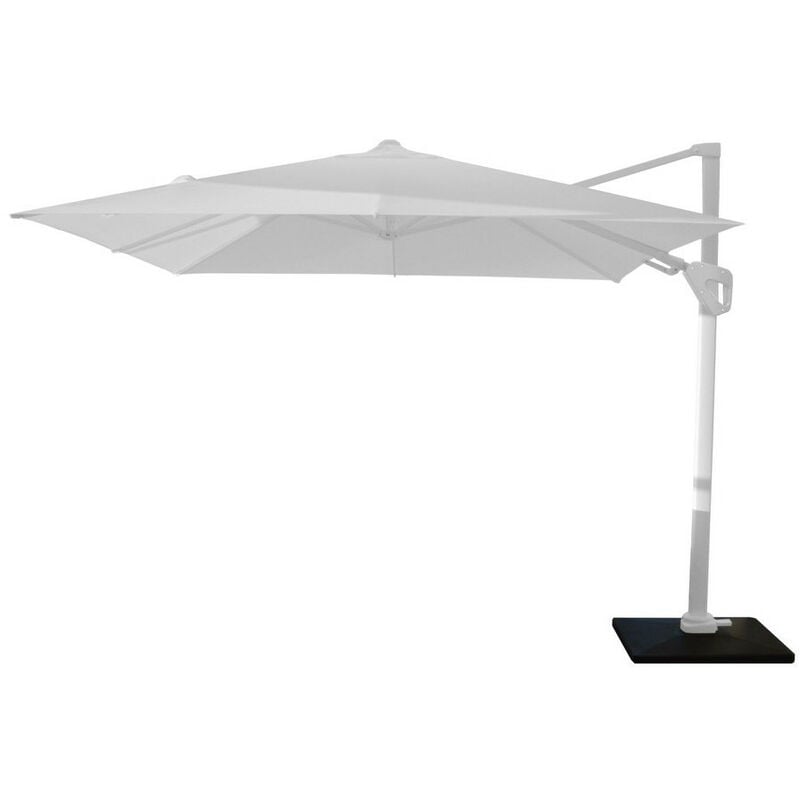 Parasol déporté Elios orientable alu/novasun - blanc 3 x 3 m - Proloisirs