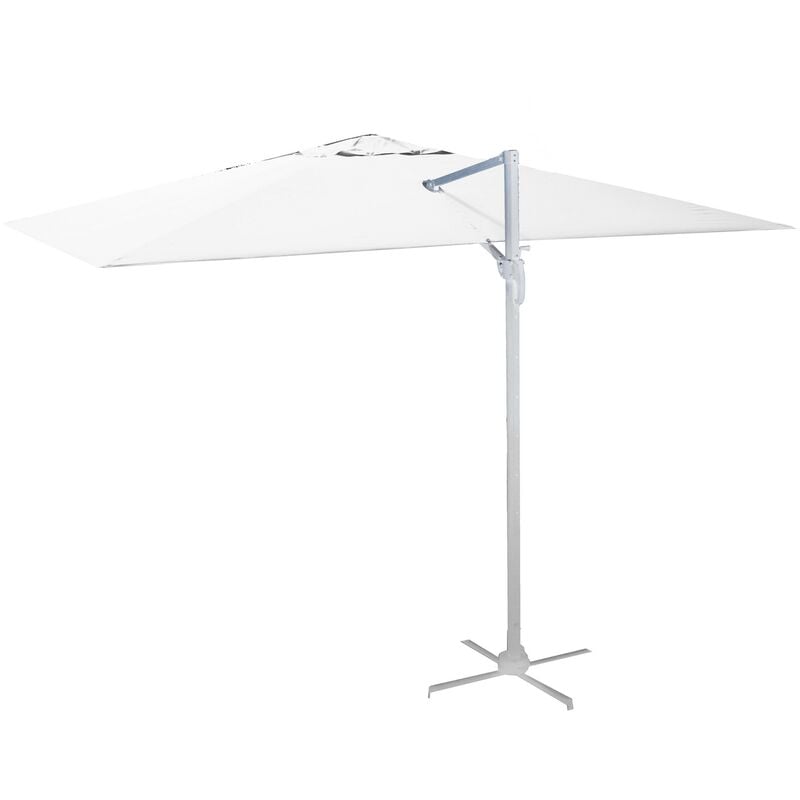 Parasol déporté inclinable pare-soleil de jardin Blanc 3x4 m h 2,75 m en Aluminium mod. Michigan