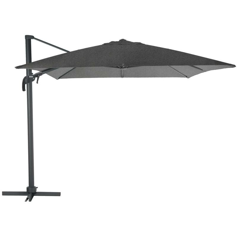 Parasol déporté rectangulaire Elea avec toile sunbrella 4x3m en aluminium traité époxy - Hespéride - Anthracite / graphite