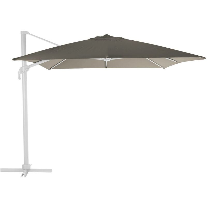 Parasol déporté rectangulaire inclinable Éléa Noisette & Blanc - Hespéride - Noisette / blanc