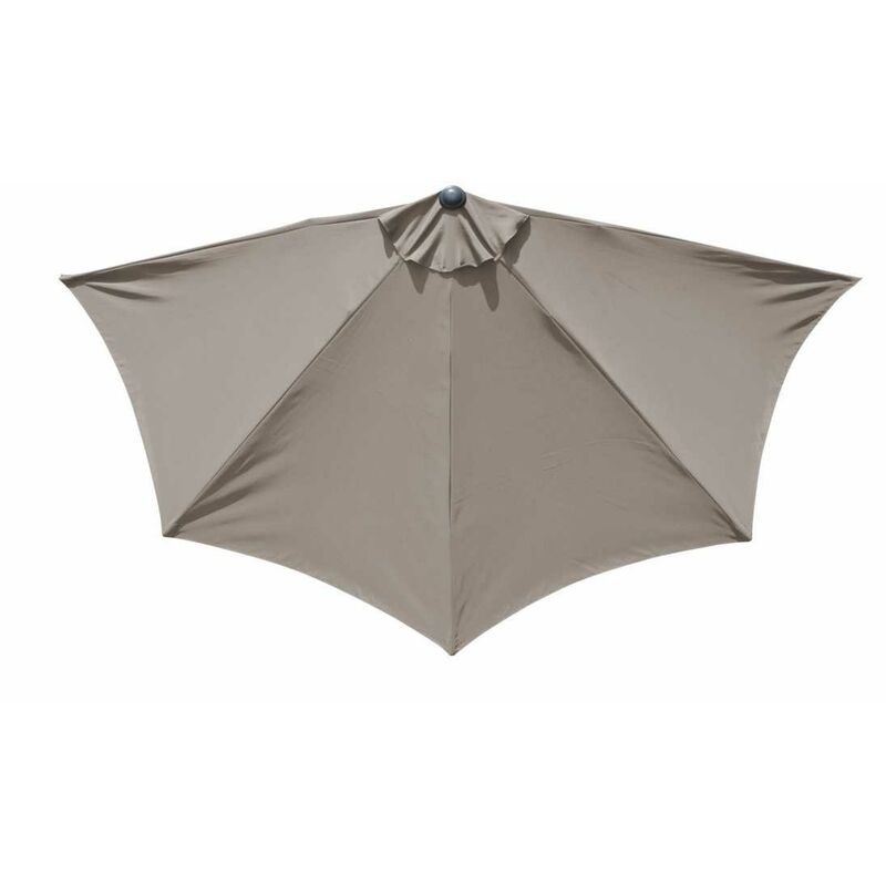 Proloisirs - Parasol droit 1/2 - Longueur 300 cm - Toile taupe - Aluminium
