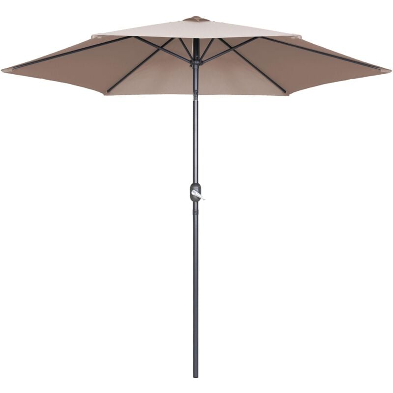 Parasol droit 3m en aluminium taupe