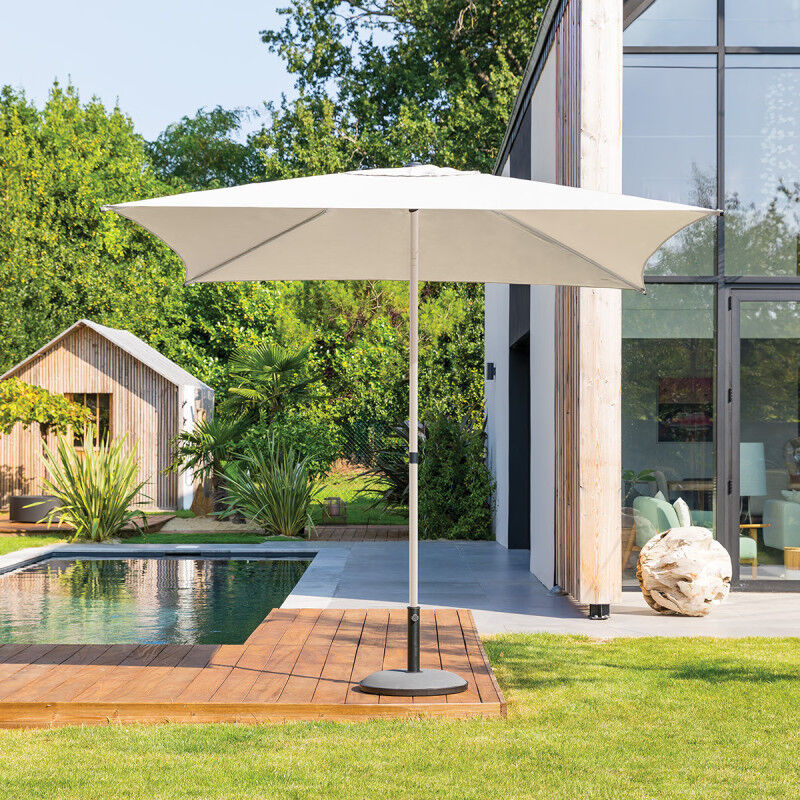 Parasol droit carré 2,5x2,5m Soya blé/argile Hespéride