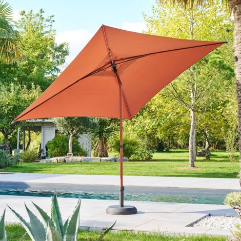 Parasol droit carré inclinable Soya 2,5x2,5m acajou - Hespéride