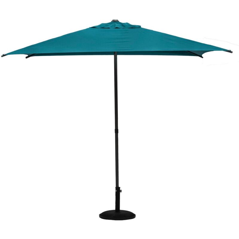 Parasol droit carré Soya bleu canard D2,5x2,5m en acier - Hespéride