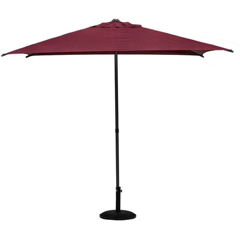 Parasol droit carré Soya bordeaux D2,5x2,5m en acier - Hespéride