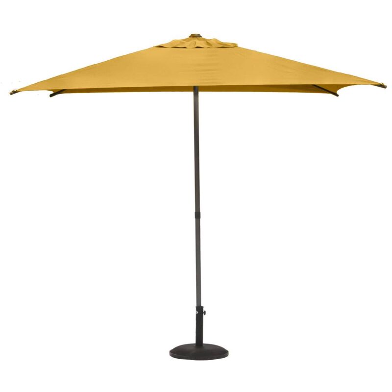 Parasol droit carré Soya jaune moutarde D2,5x2,5m en acier - Hespéride