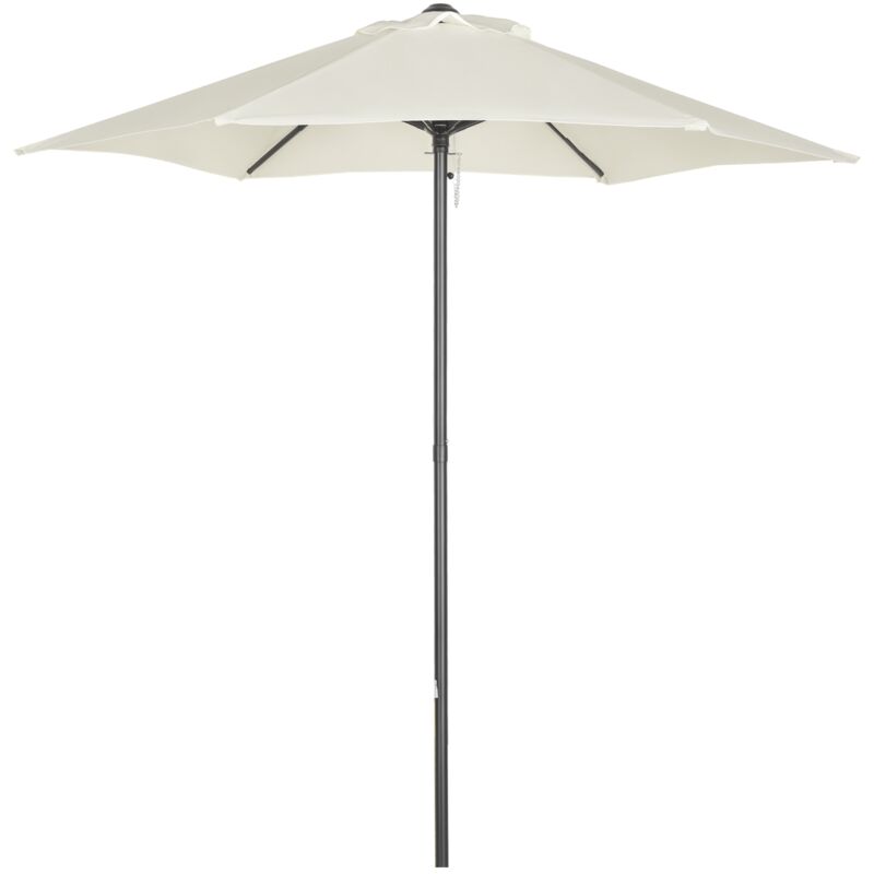 Outsunny - Parasol droit de jardin balcon terrasse grande taille toile polyester 160 g/m² ø 1,96 x 2H m mât alu beige