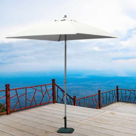 Parasol droit de jardin 2x2 aluminium carré bar hôtel Plutone