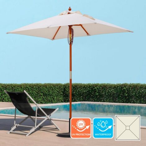 Parasol droit de jardin en bois anti UV 200x150cm Ormond