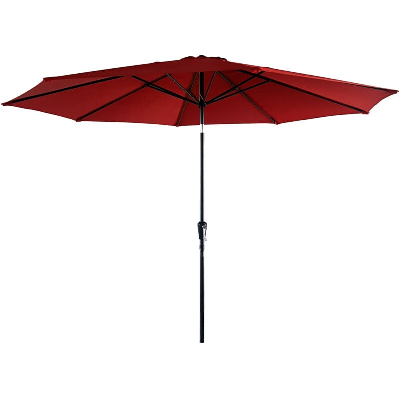 Happy Garden - Parasol droit hapuna rond 3,30m de diamètre rouge