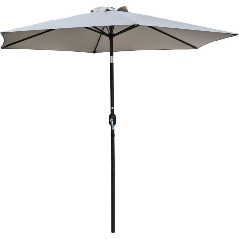 Dcb Garden - marbella - Parasol à manivelle en aluminium gris anthracite et toile gris