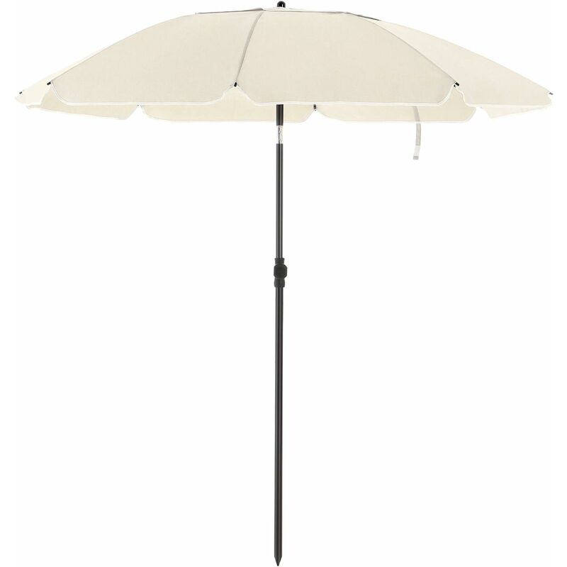 Songmics - Parasol de jardin ø 2 m, Ombrelle, protection upf 50+, inclinable, portable, résistant au vent, baleines en fibre de verre, avec sac,