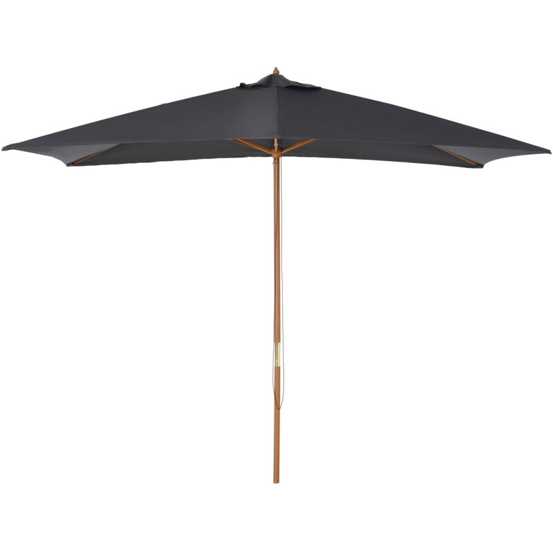 Parasol droit rectangulaire de jardin grande taille dim. 3L x 2l x 2,5H m anthracite