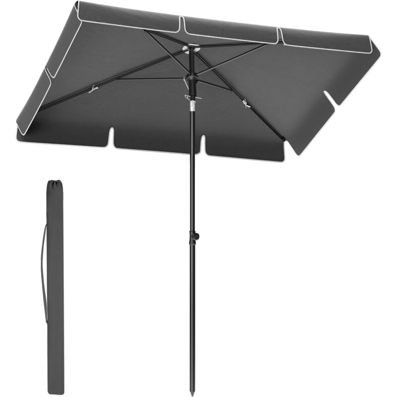 Parasol 230 x 150 cm, Protection Solaire UPF 50+, Inclinable sur 30° dans Les 2 Sens, Hauteur Réglable, avec Sac de Transport, pour Jardin, Terrasse,