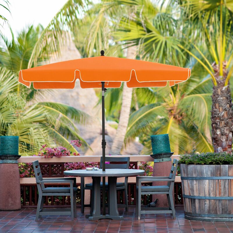 200 x125 cm Parasol Rectangulaire, uv 50+, Protection Solaire, Inclinable, Toile Polyester, Sac de Transport Offert - Orange GPU25OG