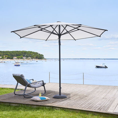 Parasol droit rectangulaire inclinable Maluvia blanc 3,5m - Hespéride