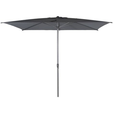 Parasol droit rectangulaire Loompa ardoise 3x2m en aluminium - Hespéride