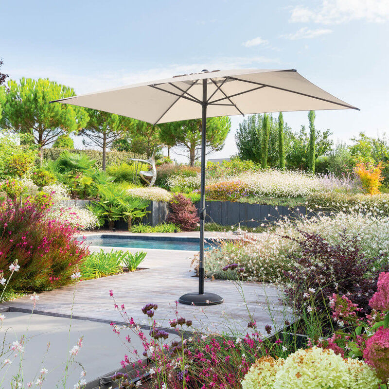 Parasol mat central 2x3 m Loompa blé Hespéride