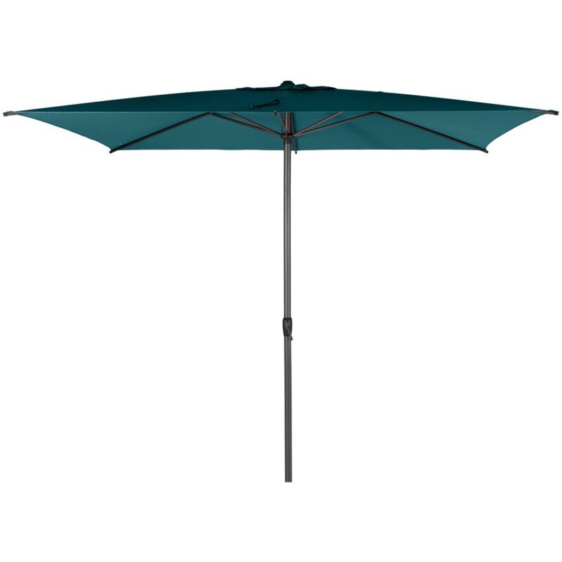 Parasol droit rectangulaire Loompa Bleu canard - 3 x 2 m - Hespéride