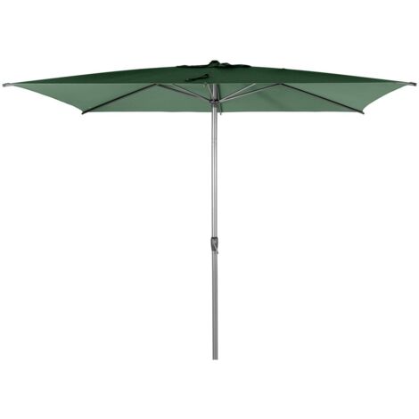 Parasol droit rectangulaire Loompa vert olive 3x2m en aluminium - Hespéride